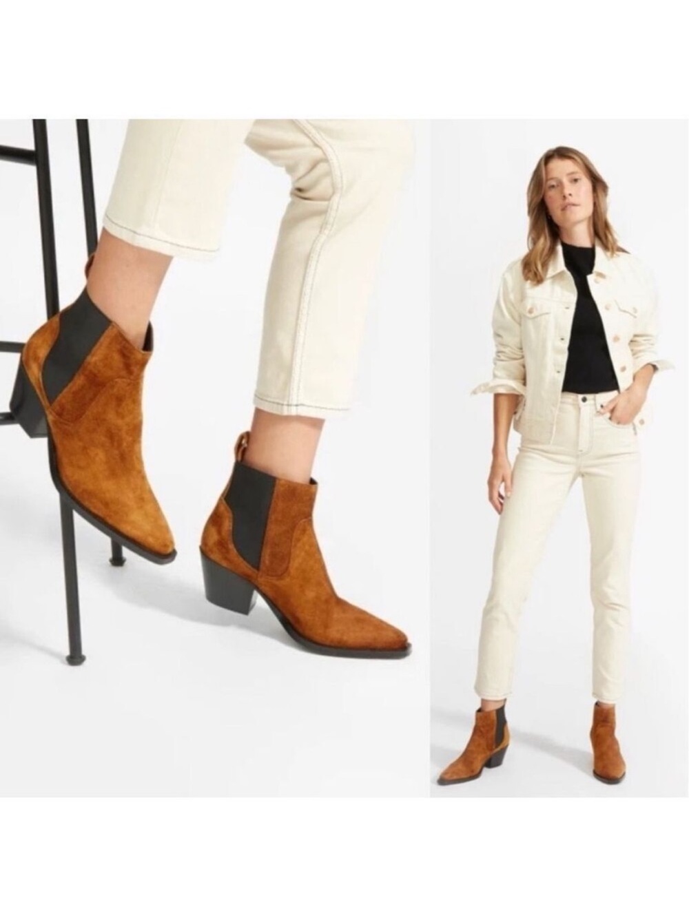 Everlane Brown Suede Chelsea Ankle Boots